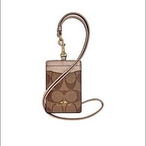 Rose gold coach lanyard